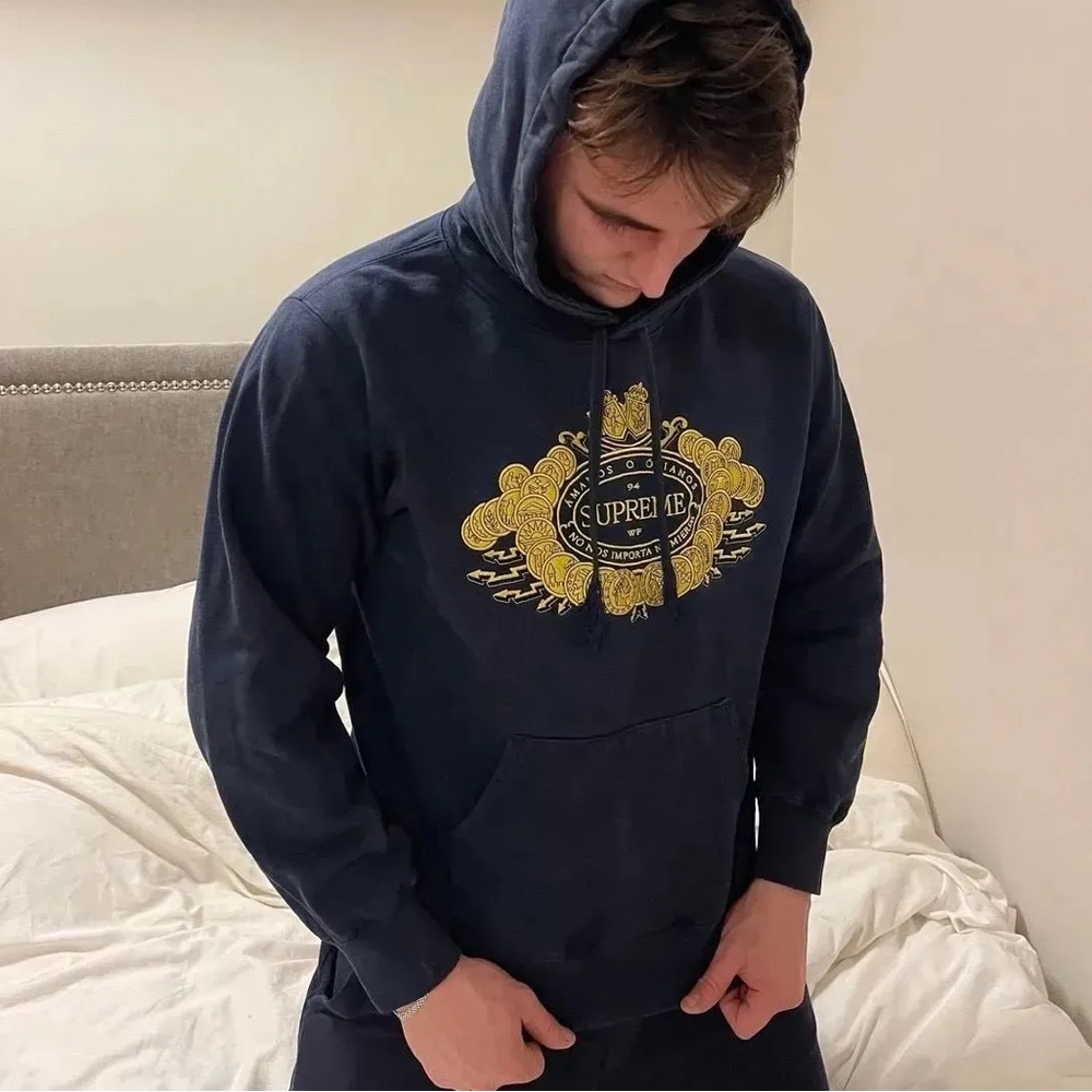 Supreme Love or Hate Hooded Sweatshirt in Black Like New